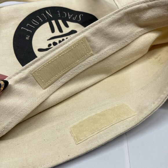 Seattle Space Needle Canvas Tote Bag Black Graphic Hook Loop Closure Cotton - Picture 8 of 9